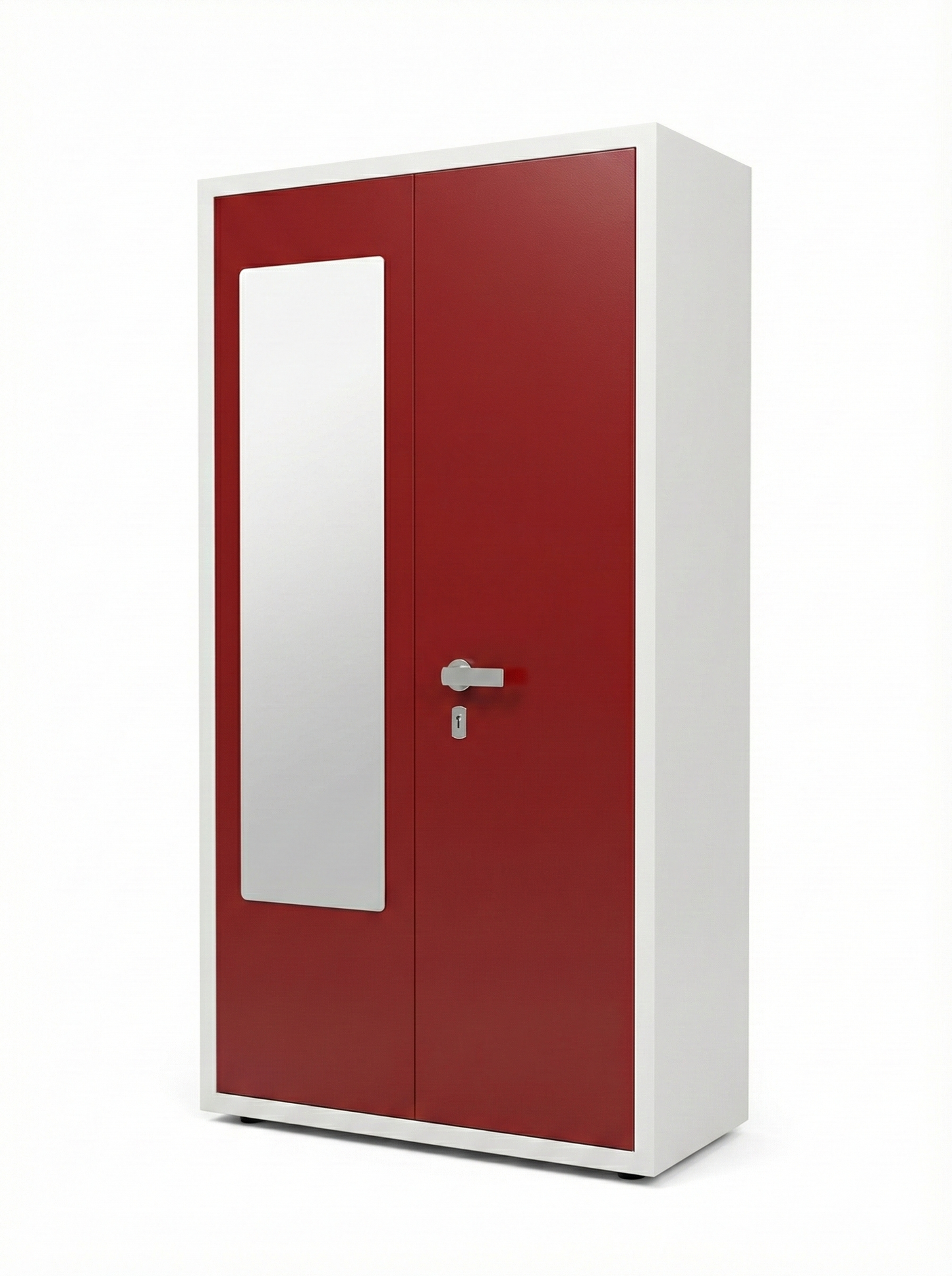 Modern Red & White Metal Cupboard